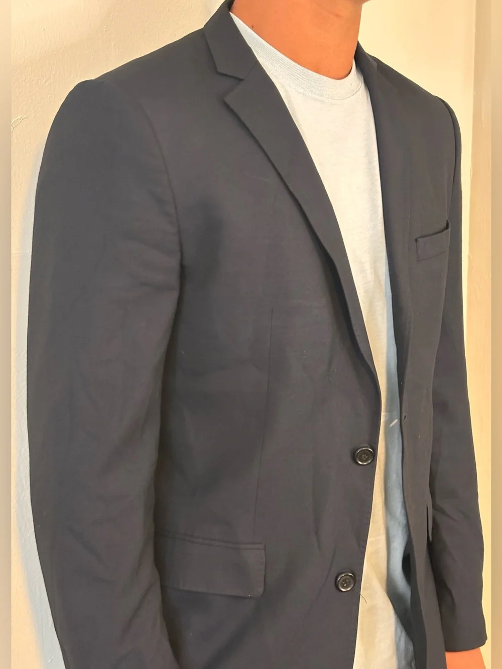Zara Man Basic Sports Coat Jacket Blue Blazer Men’s Size 40 Two Button